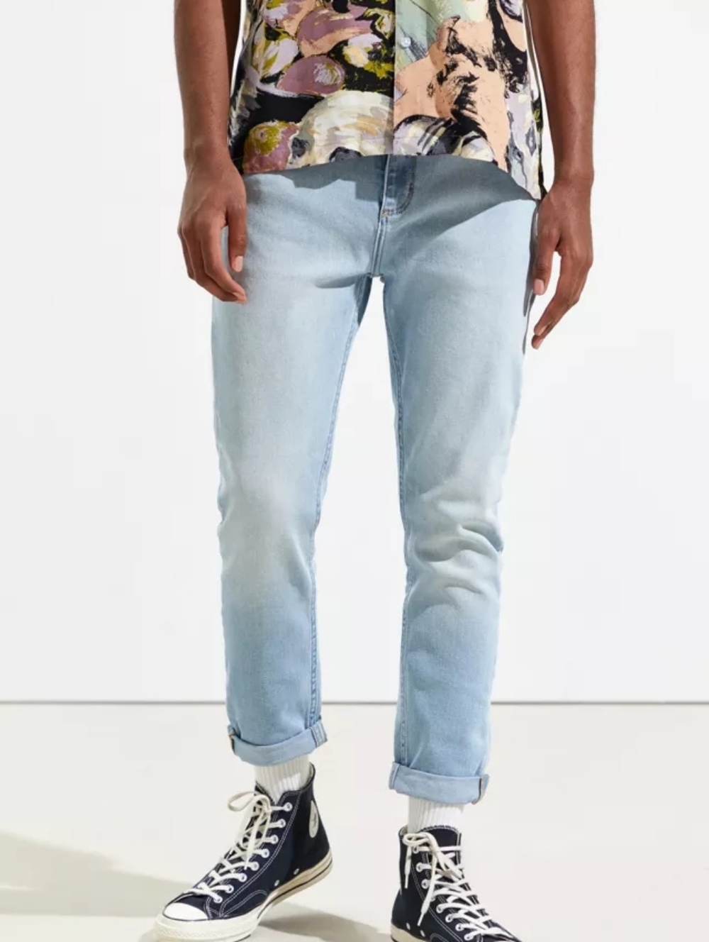 Rolla's UO Rollies Slim Rolled Jeans Medium Light Wash Size 32